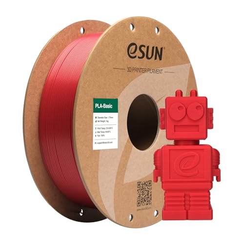 Image of eSUN PLA Basic Filament 1.75mm, 3D Printer Filament High Speed PLA for Fast Printing, 1KG Spool (2.2 LBS) 3D Printing Filament for High Speed 3D Printers, Fire Engine Red