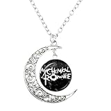 New 2025 Unisex Punk Rock Band Moon Pendant Necklace Mcr Music 20Mm Glass Cabochon Hip Hop Lover Gifts Jewelry Women Decoration Luxury With You Accessories Trendy Best For Gift For Women And Men