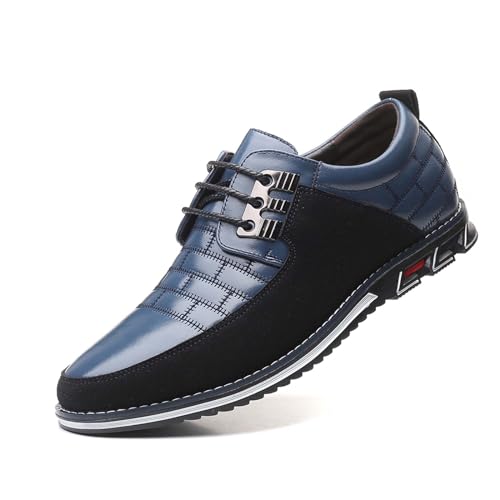 Image of Mens Dress Shoes Casual Business Oxford Derby Orthopedic Leather Shoes Simple Lace-up Walk Loafers Flats Shoes for Men