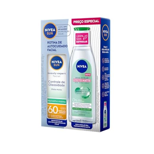 NIVEA KIT SUN FACIAL BEAUTY OLEOSIDADE FPS60 50ML + ÁGUA MICELAR EFEITO MATTE 200ML