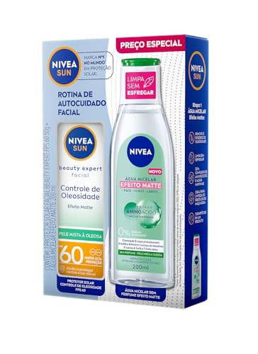 NIVEA KIT SUN FACIAL BEAUTY OLEOSIDADE FPS60 50ML + ÁGUA MICELAR ...