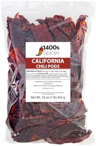1lb California Dried Whole Chile, Anaheim pepper