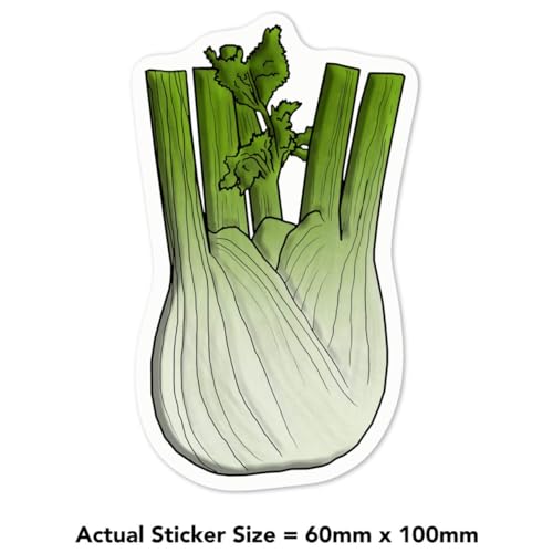 Azeeda \'Fennel Bulb\' White Premium Vinyl Decal Sticker – Waterproof, Durable & Easy to Apply - Ideal for Car Bumpers, Windows, Bins and More (DW00049050)