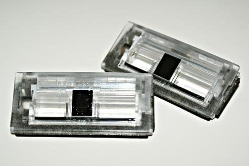 BMW Genuine E46 License Plate Light Lens Covers x2 Pair 2pcs OEM 51138236269