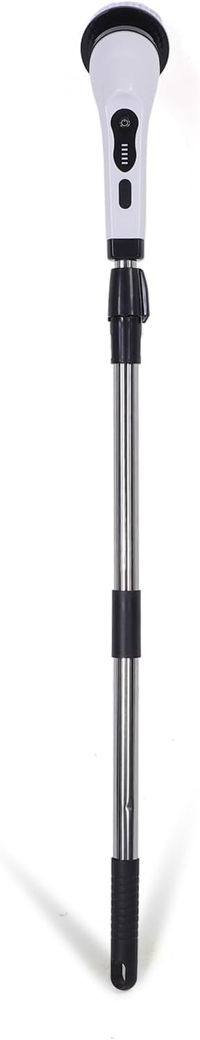 IPX7 Electric Brush Cordless Scrubber with Telescopic Handle for HardtoReach Areas for Various Household Tasks (White)