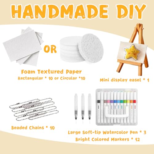 Xihongshi Magic Puffy Paint, 3D Drawing Magic Canvas Sponge Texture Painting Kit, DIY Bubble Drawing Pens Art Supplies, Raised Puff Drawings on Paper(Rectangle)