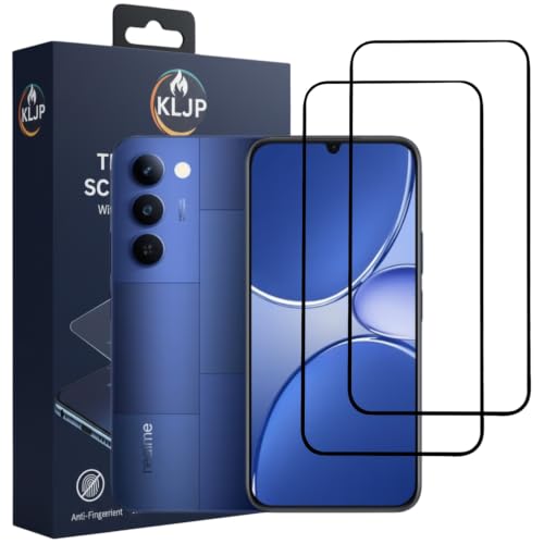 Image of Premium Tempered Glass Screen Protector Compatible for Realme P4 Lite 5G Black (Pack of 2) with Edge-to-Edge Coverage and Easy Installation kit