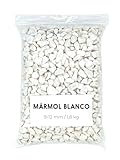 Grava Blanca 1,8kg - Piedras Decorativas - Grava Acuario - Piedras Decorativas para Jarrones - Piedras Acuario y Peceras - Piedras para Macetas - Grava Jardin (9-12 mm) (Blanca)
