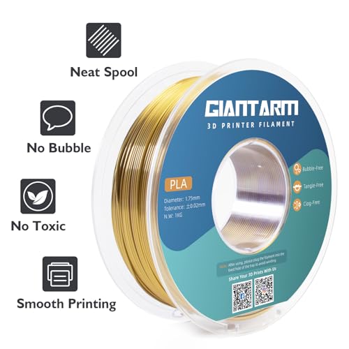Image of GIANTARM Dual Color PLA Filament, Silk PLA Filament 1.75mm + /-0.02mm,1KG Spool(2.2lbs) Vacuum Packaging, 3D Printing Filaments Fit Most FDM Printer