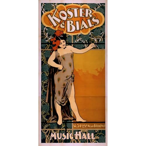 ArtDirect Koster and Bial's Music Hall W. 34th St. near Broadway. (1896) Unframed Art Print Giclee Poster by Strobridge & Co. Lith. - Ready for Framing with Customization Sizes 5x10, 7x14, 9x20, 17x36, 23x48 and 28x60 inches