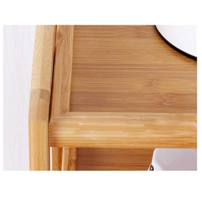 Storage Trolley Cart Serving Trolleys 3 or 4 Layers Dining Cart Wooden Bracket Solid Wood Tray 4 Universal Wheels with Locking Wheels-qnxFyQc2