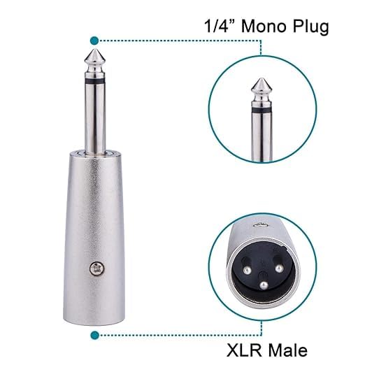 Image of XLR to 1 /4 Inch Male Stereo Adapter [ 1 Piece ]- 6.35mm TS to XRL Male Gender Changer Connector