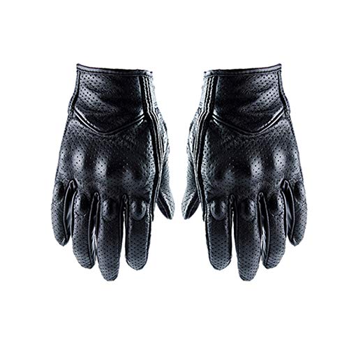 YOBAIH Gants de Moto en Cuir Pleine écran Tactile Doigt Knuckle Protection Respirante Faire du vélo Motocross Gant Moto Homologué Homme (Color : Perforated, Size : XL)