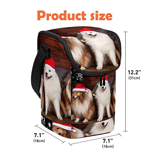 Bolsa de almuerzo de Navidad para perro portátil para conservar comida fuera de casa 5