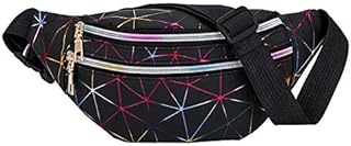 Estwell Bum Waist Bag Festival Fanny Pack 3 Zip Pockets Fashion Waterproof PU Leather Waist Pouch Travel Holiday Waist Pack for Women Ladies Girls