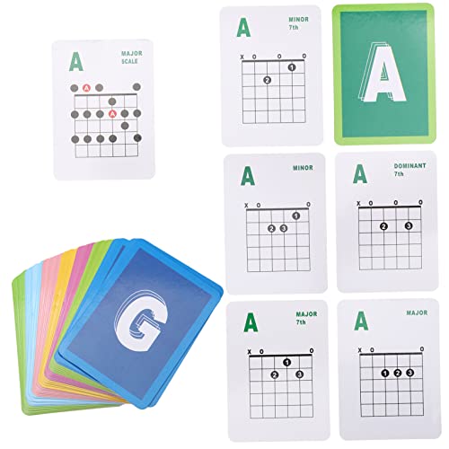 HAWILLOSCH 49個 初心者向けギターコードチャート厚手コート紙製耐久性良好練習用ギターチョーク参考図表