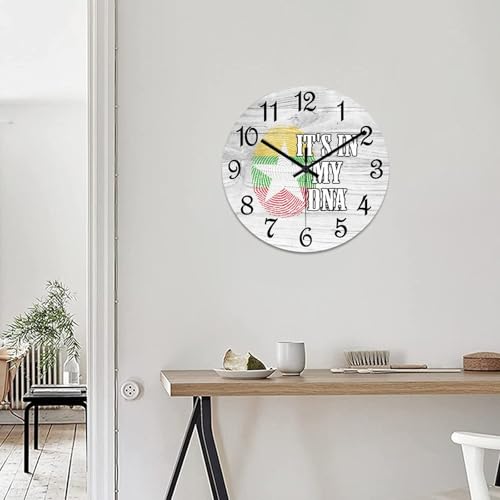 Reloj de pared de madera de Birmania de 38 cm con diseño redondo de bandera 8