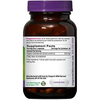 Oregon's Wild Harvest Artichoke Organic Herbal Supplement, 90 Count