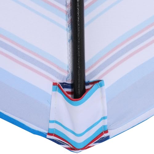 Image of MASTERCANOPY Patio Umbrella 9ft Replacement Canopy for 8 Ribs-Navy Blue Stripe Canopy Only