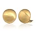 JanKuo Jewelry Matte Gold Round Clip On Earrings