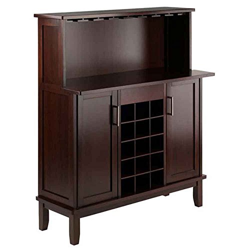 Winsome Beynac Bar Cappuccino Wine Cabinet Winsome Beynac Bar Cappuccino Wine Cabinet