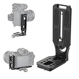 UTEBIT Camera L Bracket with 1/4'' Screw Hole, Vertical Horizontal Switching Tripod Mount with Quick Release Plate, Compatible with Canon Nikon Sony DJI Osmo Stabilizer Tripod Monopod, Black