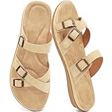 Larwen Womens Comfort Slide Sandals: Cushioned Footbed & Slip-Resistant Outsole for Daily Walking - Lightweight & Slip-On for Casual Wear - Busy Women 22-40