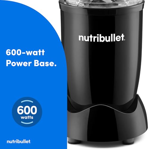 nutribullet blender 600 Series Starter Kit in Black - 4 Piece Set - Nutrient Extractor High Speed Blender - 600W - Quick & Powerful - Kickstart Your Morning - Great for Smoothies