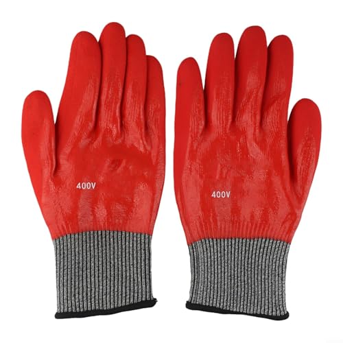 TDCuizent Gants de travail isolants de tension 400 V - Gants de sécurité électrique en caoutchouc EPI avec capacité tactile pour tâches d'électricien, installation de fils, entretien de boîte