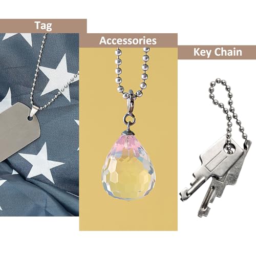 Ceiling Fan Pull Chain, 236\" Stainless Steel Ball Chain with 30 Connectors, Extra Long Rust Proof 3mm Fan Pull Chain Extension, Adjustable Length Bead Chain for Fan/Light Fixtures, Curtains, Tags