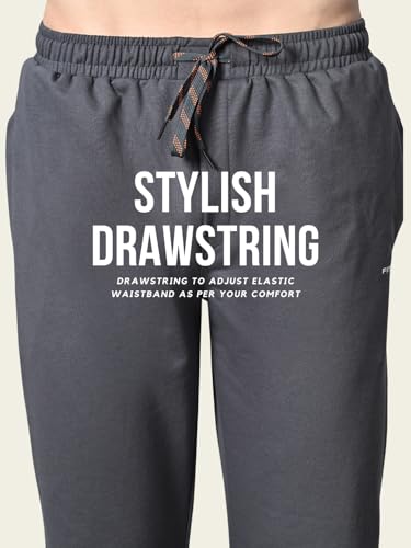 Image of FITINC Regular Fit Cotton Lower Trackpant for Men with Zipper Pockets