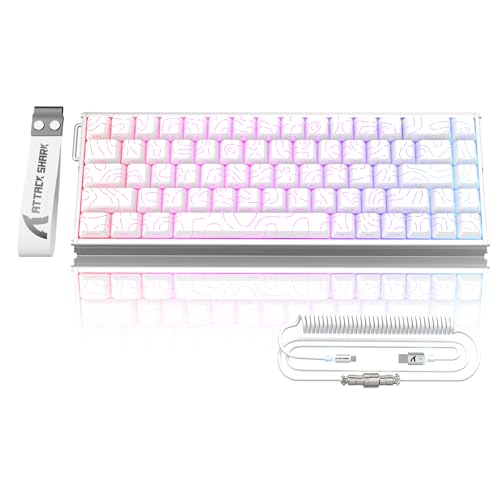 ATTACK SHARK X68MAX HE ���s�b�h�g���K�[ �L�[�{�[�h �t���A���~CNC �����\ �Q�[�~���O�L�[�{�[�h 8000Hz�|�[�����ORT0.005mm���� ����x��0.08ms���C�e���V�[�L���z�[������60%���C�A�E�g68�L�[ ���C�X�C�b�` 