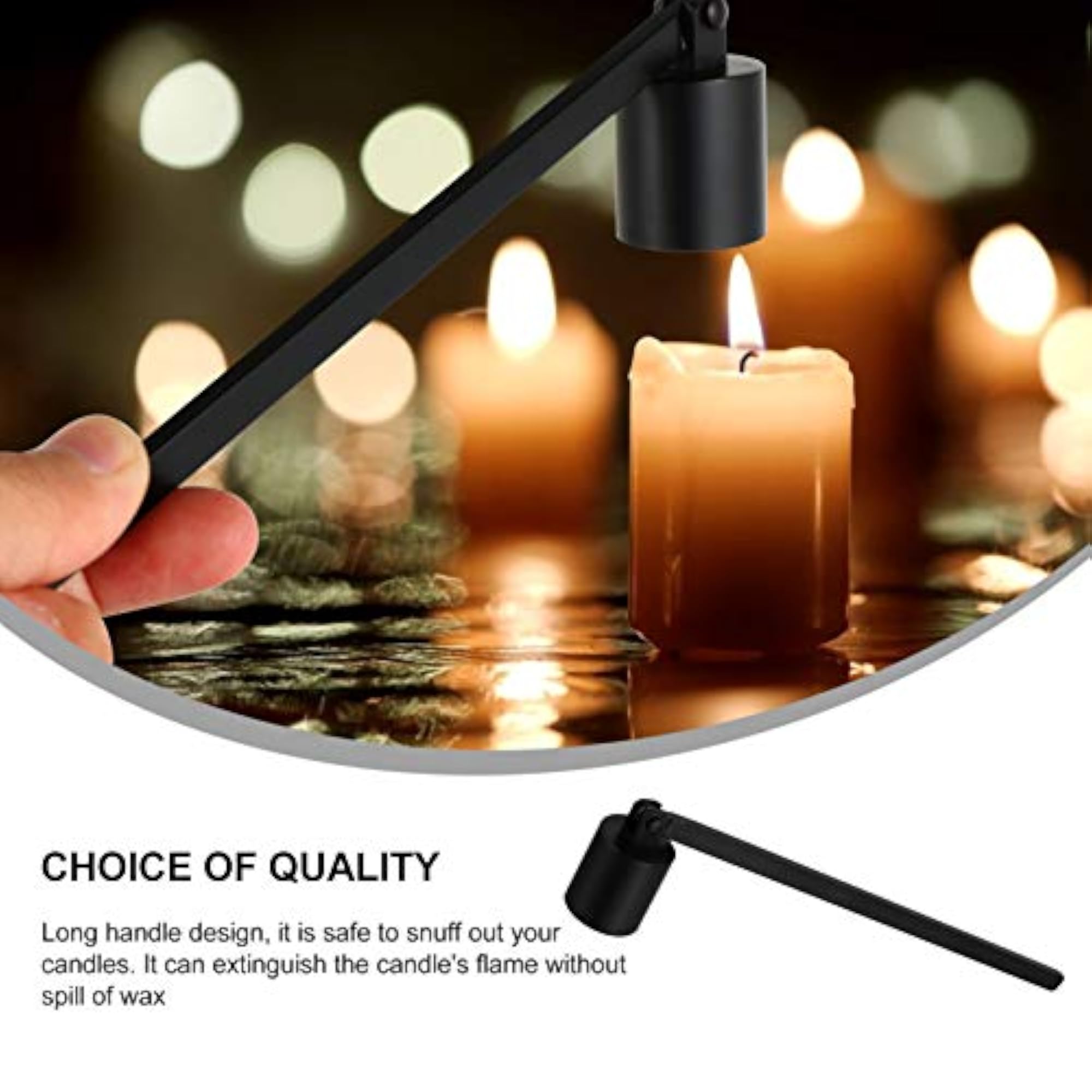 Black Candle Snuffer with Long Handle