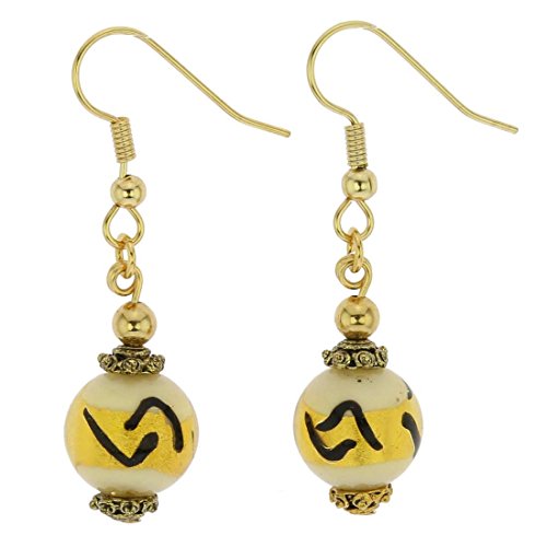 Boucles d'oreilles boules Antico Tesoro or ivoire anti-irritation