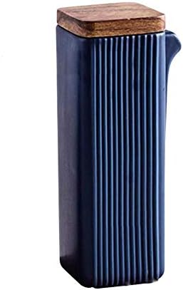 Ceramics Dispenser Bottle,Oil or Vinegar Bottle Dispenser,Modern Ceramic Tabletop Liquid Condiment Dispenser,Liquid Condiment Dispenser for Kitchen Cooking (Blue)