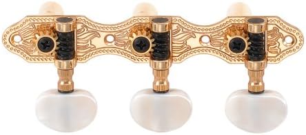 1 Set Classical Guitar Tuning Keys Machine Heads Golden Engraved & Pearled Pegs