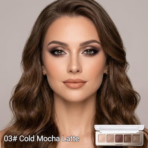 Erinde Beige Taupe Champagne Bronze Brown Eyeshadow Palette, Matte & Shimmer Nude Neutral Eye Shadow Palettes Blendable Long-Lasting Eye & Contour Makeup Palette for Blue, Green Brown Eyes, 03