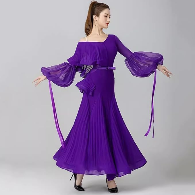 hapyours] 高級 オーダーメイド社交ダンスドレス 水玉柄ラインストーン