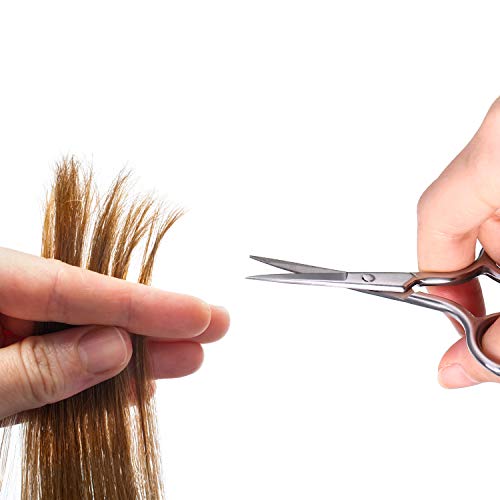 5 Pieces Small Straight Tip Nose Hair Scissor For Grooming, Stainless Steel Multi-Purpose Beauty Grooming Scissors For Facial Hair Removal And Hair Mustache Beard Eyebrows Ear Nose Trimming, Silver #TOP6