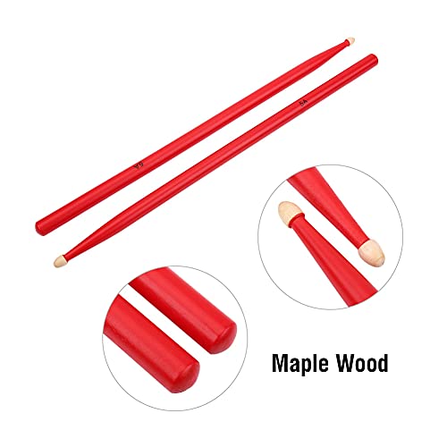 Baquetas 5A de madera de arce color rojo miniatura 6