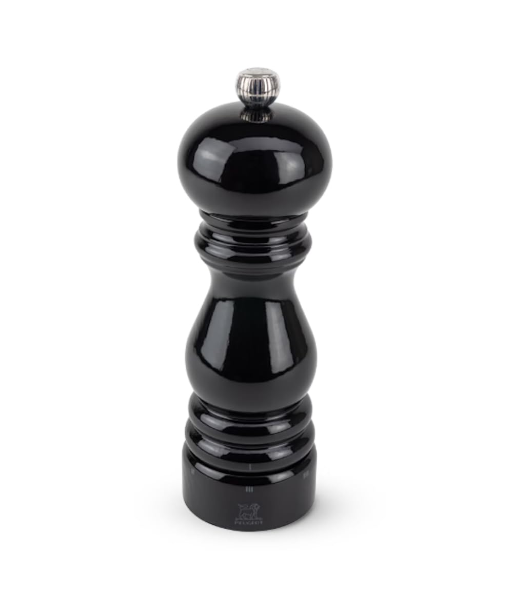 PEUGEOT - Salzmühle Paris u‘Select 18 cm - 6 voreingestellte Mahlgrade - Innovatives Zirlion-Mahlwerk für pulverfeines Salz - Aus PEFC-zertifiziertem Holz - Französisches Know-how - Schwarz lackiert