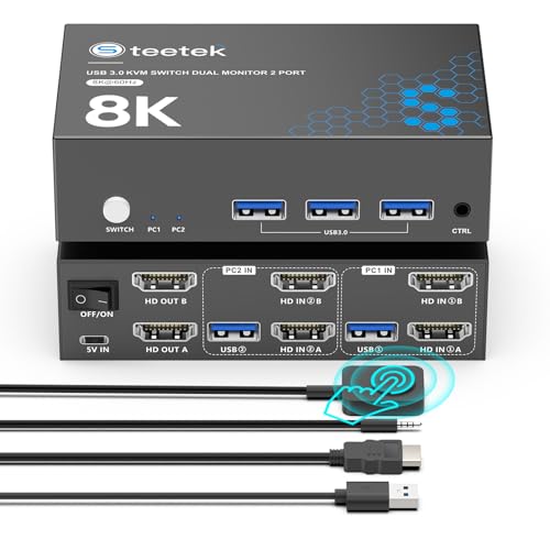 Hearvo 8K Dual-Monitor KVM