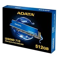 ADATA SSD Legend 710 M.2 512GB PCIe Gen3x4 2280 (2400/1800MB), Supports NVMe 1.4, LDPC and AES-256-bit encryption, Schwarz – Ansicht 4