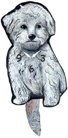 Bichon Frise Dog Wagging Pendulum Clock