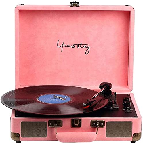 WENQJ Bagagerie Portable Gramophone Vinyl Record Player Bluetooth 5.0 Turntable 33 45 78RPM 3 Vitesses rétro avec 2 Haut… - Les Beatles, Paul McCartney, John Lennon, RIngo Starr, George Harrison WENQJ Bagagerie Portable Gramophone Vinyl Record Player Bluetooth 5.0 Turntable 33 45 78RPM 3 Vitesses rétro avec 2 Haut… – Image 3