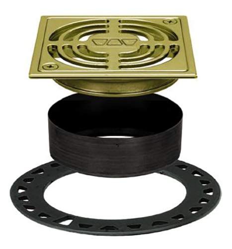 SchluterKerdi-Drain Grate Kit, 4" Brushed Brass