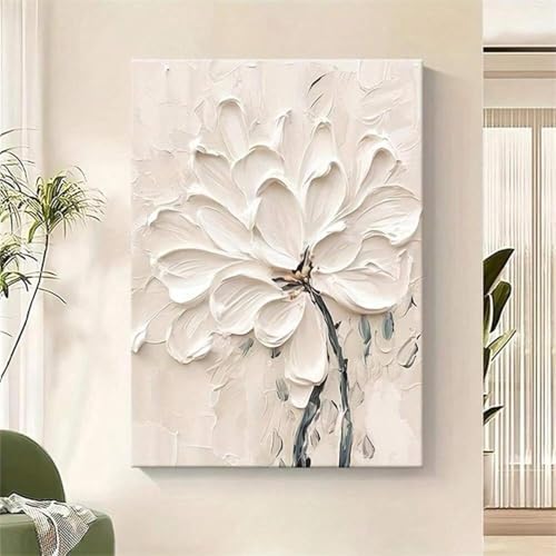 Peintures abstraites florales crème XINBAO - Impression sur toile haut de gamme