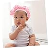 OFFIGAM 3pc Children Satin Sleep Bonnets Wide Elastic Band Hair Care Hat for Boys Girls Night Hair Protection Caps in Purple Black Pink #3
