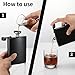 2 Pack Hip Flasks for Liquor, 8 Oz & 12 Oz Stainless Steel Leakproof Thin Flasks with Funnel for Men & Women (Matte Black)
