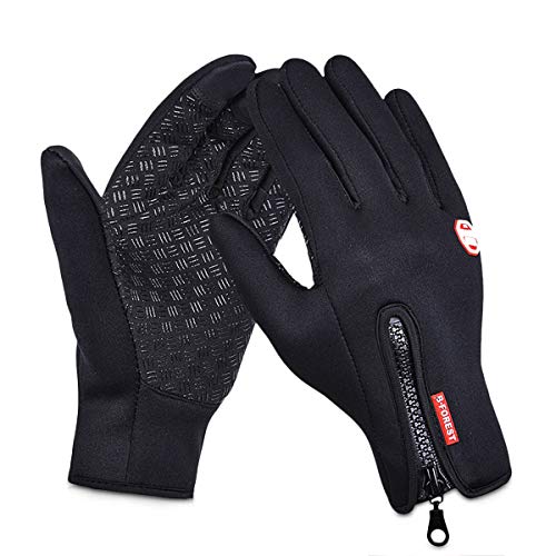 Zeroall Guantes de Ciclismo Invierno Unisexo Guantes Impermeable con Función de Pantalla Táctil Guantes de Bicicleta Moto al Aire Libre para Ciclismo Correr Esquiar(Negro L) Cover